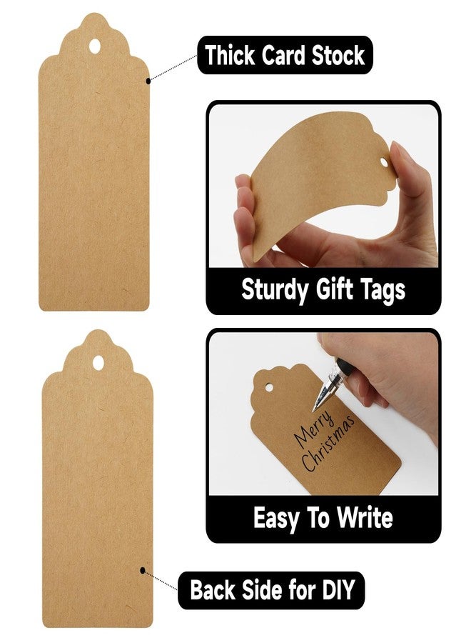 KINGLAKE Kraft Paper Gift Tags 2X4 Inch With String - 50 Pcs Brown Price Tags for Christmas Presents, Holiday Bags, Wrapping Crafts - Image 3